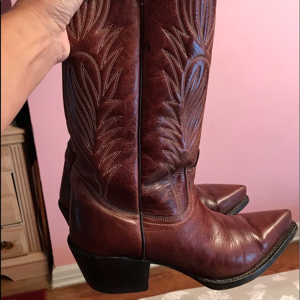 Real leather, real cowboy  tall boots